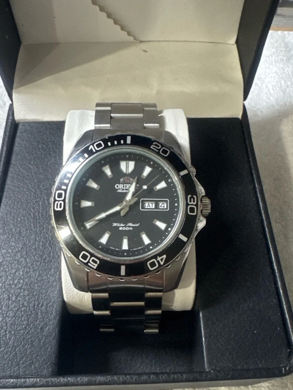 #201 Orient Men's Automatic Dive Watch - Black Dial, Stainless Steel